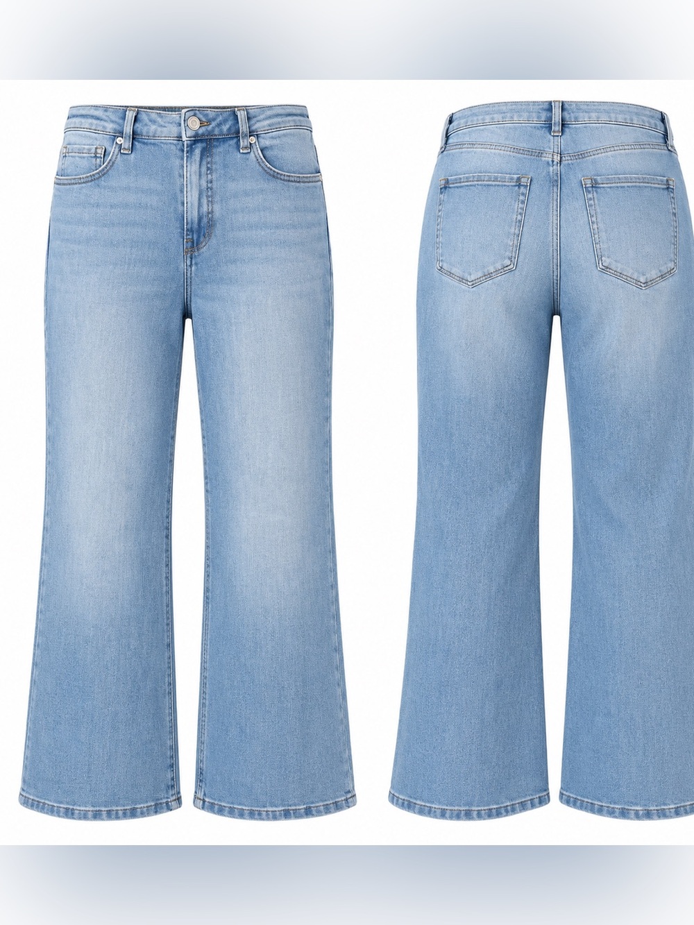 LC Lauren Conrad Women’s Light Wash Bootcut Stretch Jeans 14P Petite Blue Denim - Picture 1 of 9